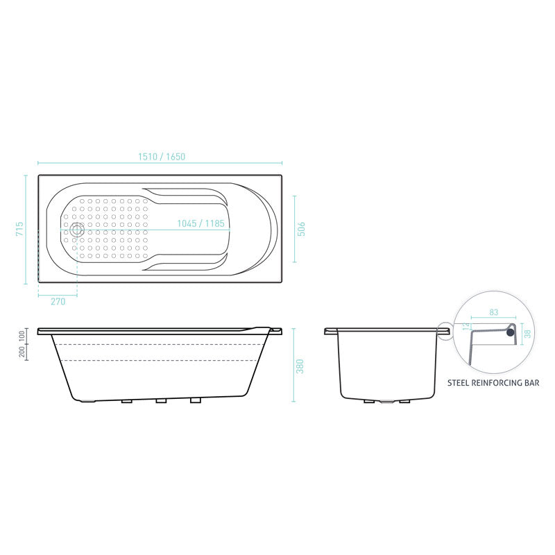 Decina Bambino Built-In Bath Specicifcation