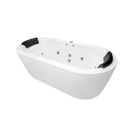 Decina Mintori 1790mm Acrylic Freestanding Contour 14-Jet Spa Bath - Gloss White