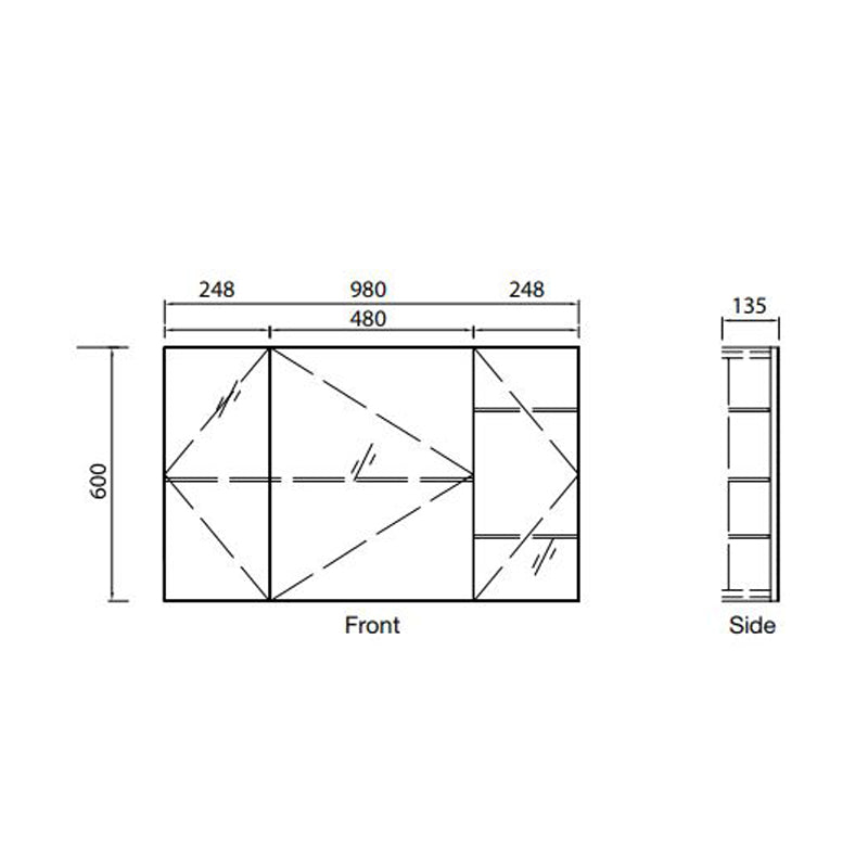 Parisi Evo 1000 Mirror Cabinet- Tabacco Specification