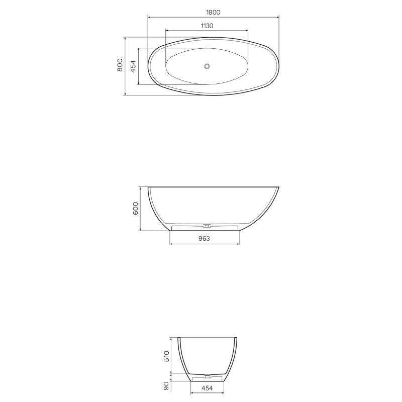 The Parisi Isola 1800 Freestanding Bath Specifications