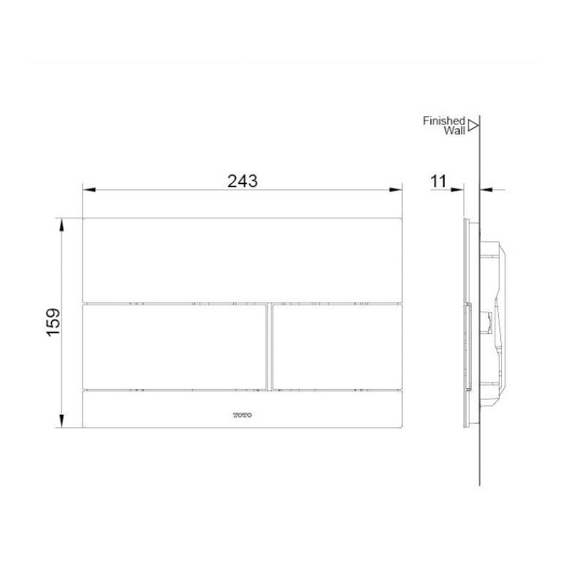 TOTO Flush Panel - Stainless Steel - Specificaiton