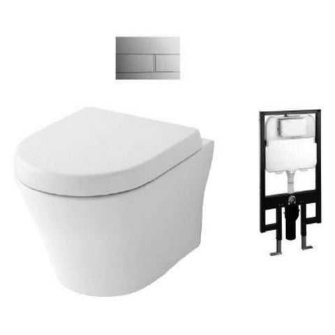 TOTO MH Wall Hung Toilet w- Stainless Steel Flush Panel