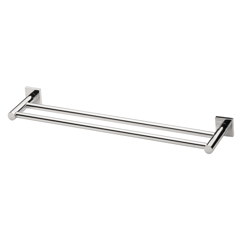 Phoenix Radii Double Towel Rail 600mm with Square Plate