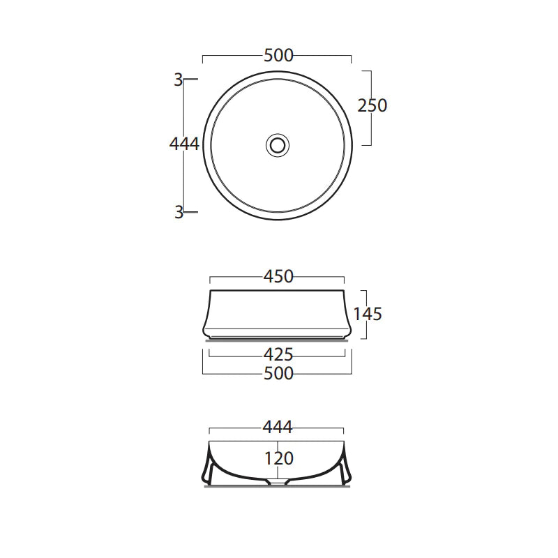 Parisi Simas Sharp 50 Round Bench Basin - Matte Myrtle