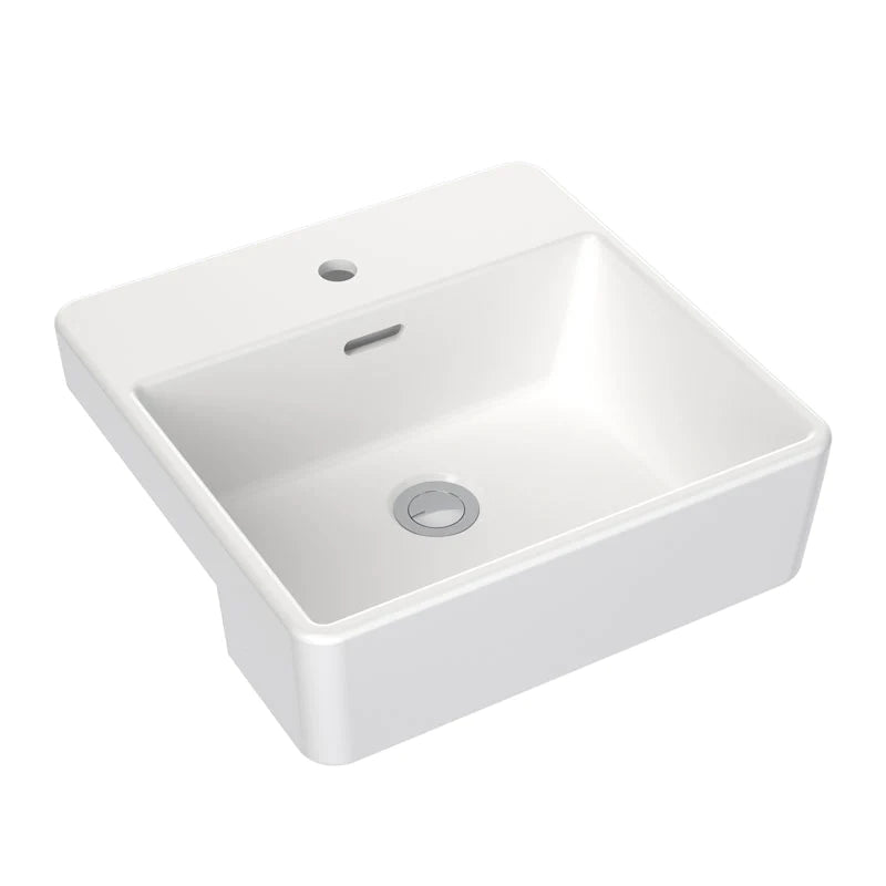 Square Semi Recessed Basin 400mm (1 Tap Hole)