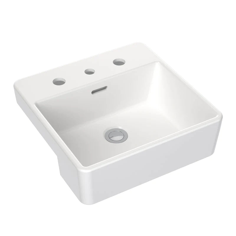 Square Semi Recessed Basin 400mm (3 Tap Hole)
